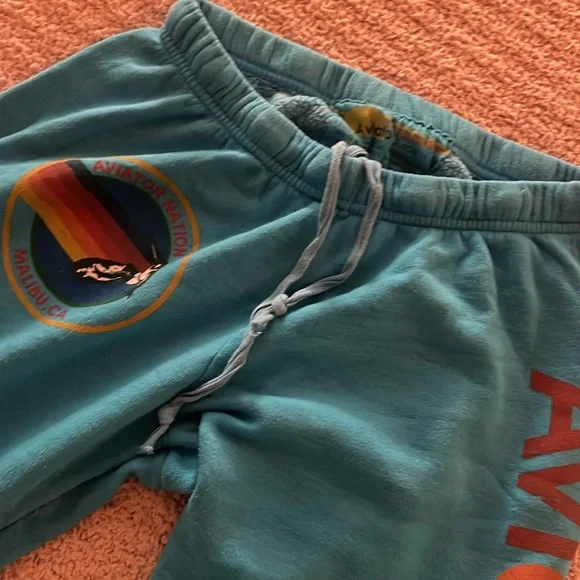 Aviator Nation Blue Pants with Rainbow Logo - Picture 3 of 5